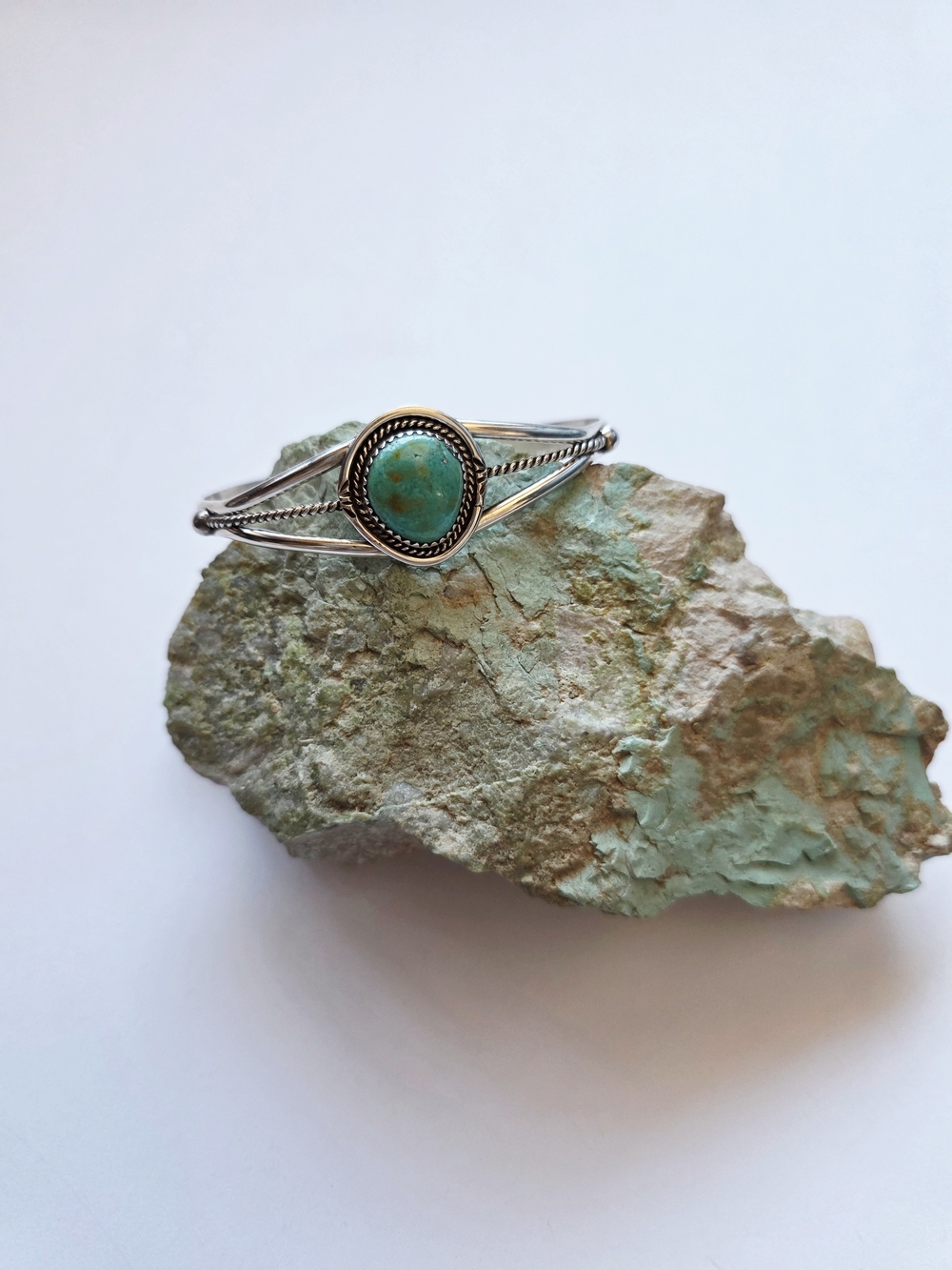 Turquoise Stone Sterling Silver Cuff Bracelet - Women's Jewelry
